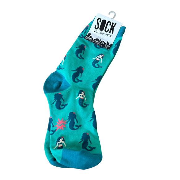 Sock it to Me Mermaid Princess Crew Socks - New with Tags - Picture 1 of 4